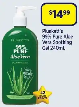 Star Discount Chemist Plunkett's 99% Pure Aloe Vera Soothing Gel offer