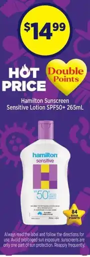 Star Discount Chemist Hamilton Sensitive Sensitive Lotion SPF50+ offer