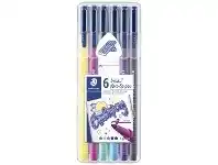 Officeworks Staedtler Triplus Galaxy Fibre Tip Pens 6 Pack offer