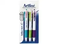 Officeworks Artline Clix 4 Retractable Ballpoint Pens Fashion 3 Pack offer