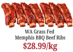 Farmer Jack's WA Grass Fed Memphis BBQ Beef Ribs offer