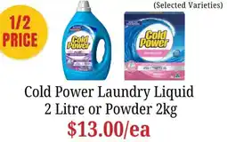 Farmer Jack's Cold Power Laundry Liquid or Powder offer