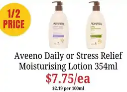 Farmer Jack's Aveeno Daily or Stress Relief Moisturising Lotion offer