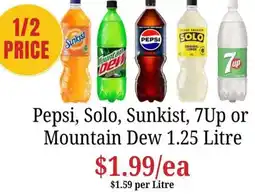 Farmer Jack's Pepsi, Solo, Sunkist, 7Up or Mountain Dew offer