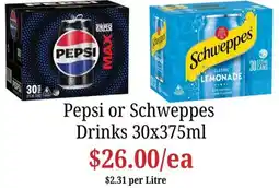 Farmer Jack's Pepsi or Schweppes Drinks offer