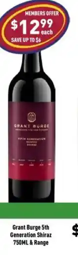 Liquor Legends Grant Burge 5th Generation Shiraz offer