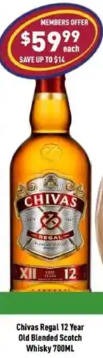 Liquor Legends Chivas Regal 12 Year Old Blended Scotch Whisky offer