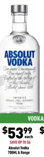 Liquor Legends Absolut Vodka offer