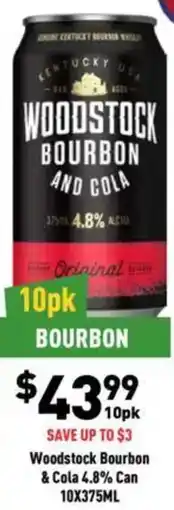 Liquor Legends Woodstock Bourbon and Cola offer