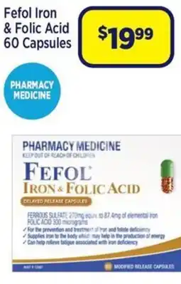 Star Discount Chemist Fefol Iron & Folic Acid offer