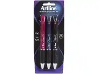Officeworks Artline Flow Retractable Ballpoint Pens 4 Colours 3 Pack offer