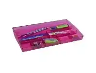 Officeworks Italplast Drawer Tidy Tinted Pink offer