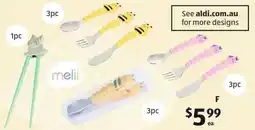 ALDI Melii Children's Cutlery or Training Chopsticks offer