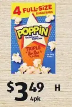 ALDI Poppin Microwave Popcorn 4pk offer