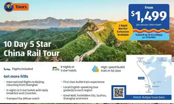 10 Day 5 Star China Rail Tour