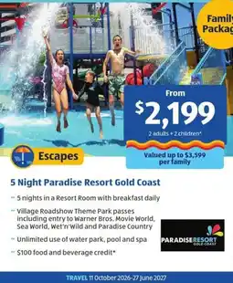 ALDI 5 Night Paradise Resort Gold Coast offer