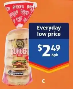 ALDI Bakers Life Burger Buns 6pk offer