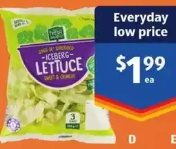 ALDI The Fresh Salad Co Shredded Iceberg Lettuce offer