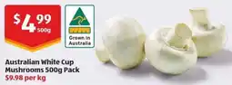ALDI Australian White Cup Mushrooms offer