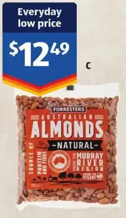 ALDI Forresters Natural Almonds offer