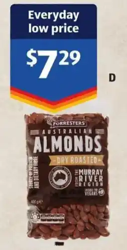 ALDI Forresters Dry Roasted Almonds offer