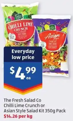 ALDI The Fresh Salad Co Chilli Lime Crunch or Asian Style Salad Kit offer