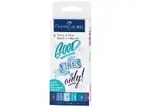 Officeworks Faber-Castell Pitt Artist Pen Lettering Set Blues 6 Pack offer