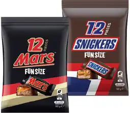 IGA Mars or Snickers Fun Size Pack 180‑192g Selected Varieties offer