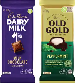 IGA Cadbury Chocolate Block 150-190g or Old Gold Chocolate Block 165-180g Selected Varieties offer