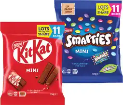 IGA Nestlé KitKat, Smarties or Milky Bar Fun Size 11 Pack Selected Varieties offer
