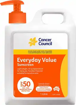 IGA Cancer Council Everyday Value Sunscreen SPF50 offer