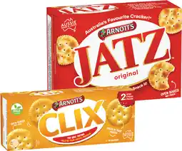 IGA Arnott’s Jatz, Clix or Savoy 225-250g Selected Varieties offer