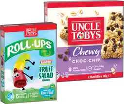 IGA Uncle Tobys Muesli Bars 5-6 Pack, Nestlé Nesquik Bars 6 Pack or Roll- Ups 6 Pack Selected Varieties offer