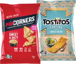 IGA PopCorners 130g, Tostitos Tortilla Chips 165‑175g or Simply Chips 120g Selected Varieties offer