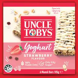 IGA Uncle Tobys Muesli Bars 5‑6 Pack or Roll‑Ups 6 Pack Selected Varieties offer