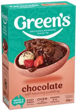IGA Green’s Self‑Saucing Pudding Mix Selected Varieties offer