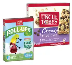 IGA Uncle Tobys Muesli Bars 5‑6 Pack or Roll‑Ups 6 Pack Selected Varieties offer