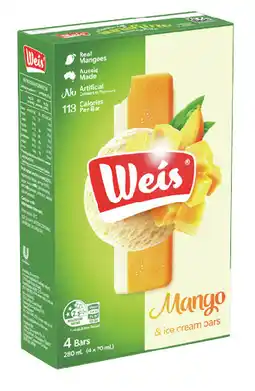 IGA Weis Bar 4 Pack or Tub 1 Litre Selected Varieties offer