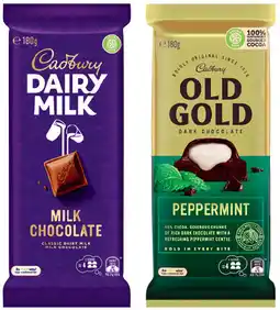 IGA Cadbury Chocolate Block 150‑190g or Old Gold 165‑180g Selected Varieties offer