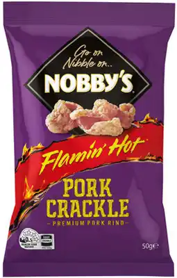 IGA Nobby’s Flamin Hot Pork Crackle Selected Varieties offer