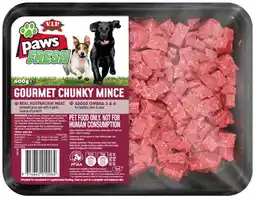IGA Paws Fresh Dog Food Gourmet Chunky Mince (Refrigerated Pet Food) offer