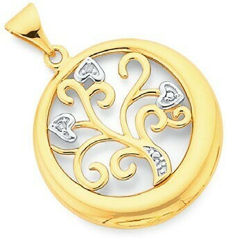 Prouds 9ct Gold Diamond Heart Tree of Life Pendant offer