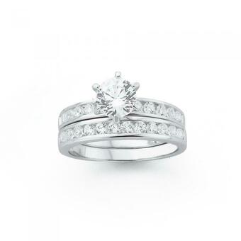 Prouds Sterling Silver Cubic Zirconia Ring Set offer