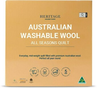 Myer Heritage Australian Washable Wool All Seasons Quilt offer