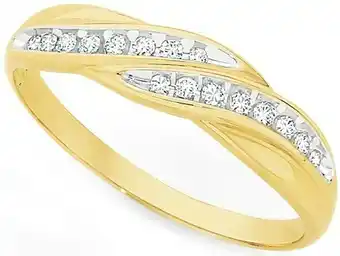 Angus & Coote 9ct Gold Diamond Swirl Dress Ring offer