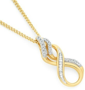 Angus & Coote 9ct Gold Diamond Infinity Pendant offer