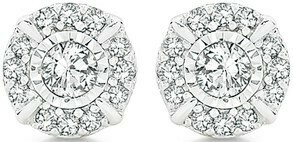 Angus & Coote 9ct Gold Two Tone Diamond Round Frame Stud Earrings offer