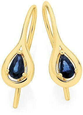 Angus & Coote 9ct Gold Natural Sapphire Drop Earrings offer