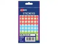Officeworks Avery Stickers Multi Coloured Dots 12mm 162 Pack offer
