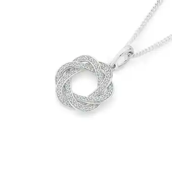 Sterling Silver Cubic Zirconia Circle Knot Pendant